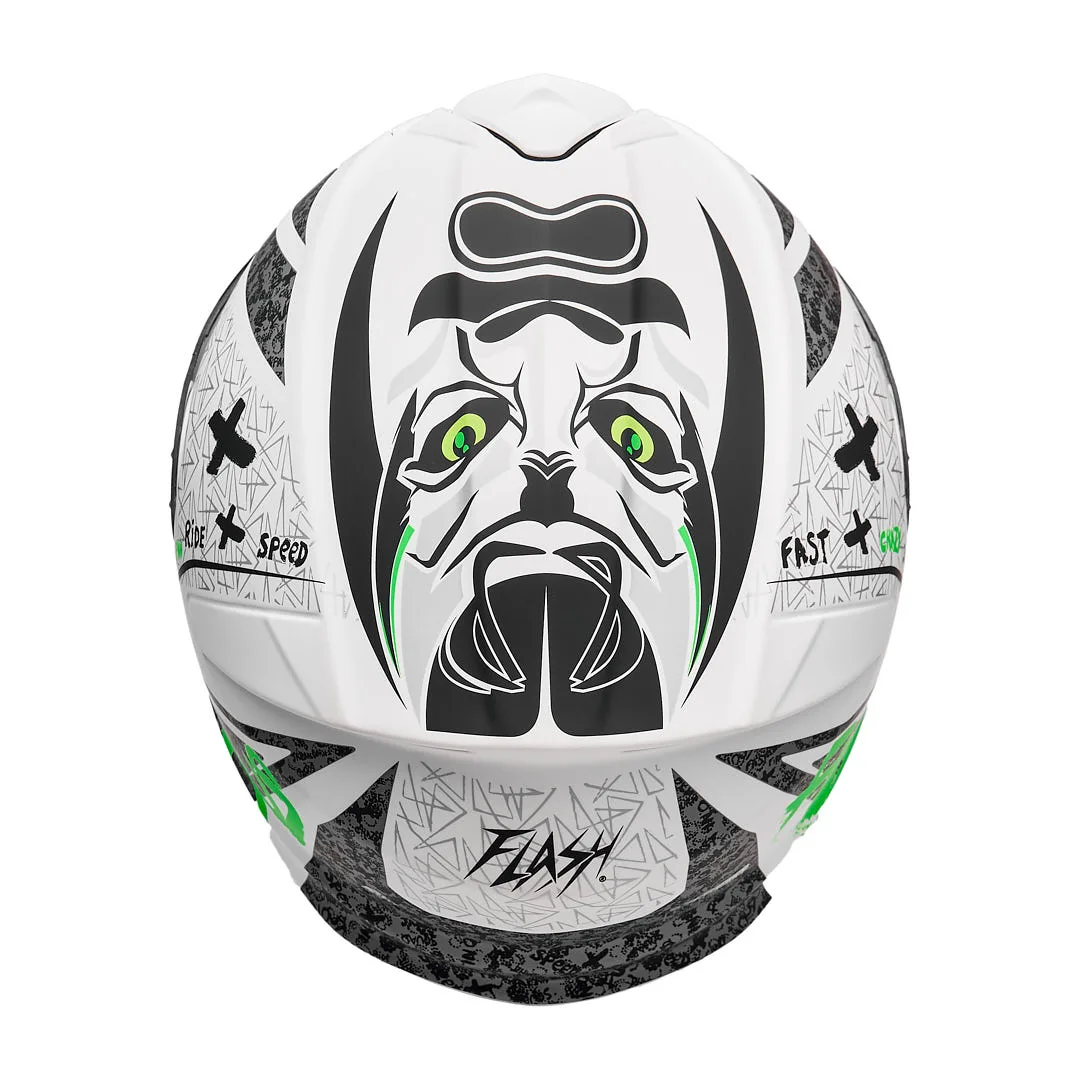 کلاه کاسکت فک متحرک فلش مدل 935sv neon-yellowgreen-white