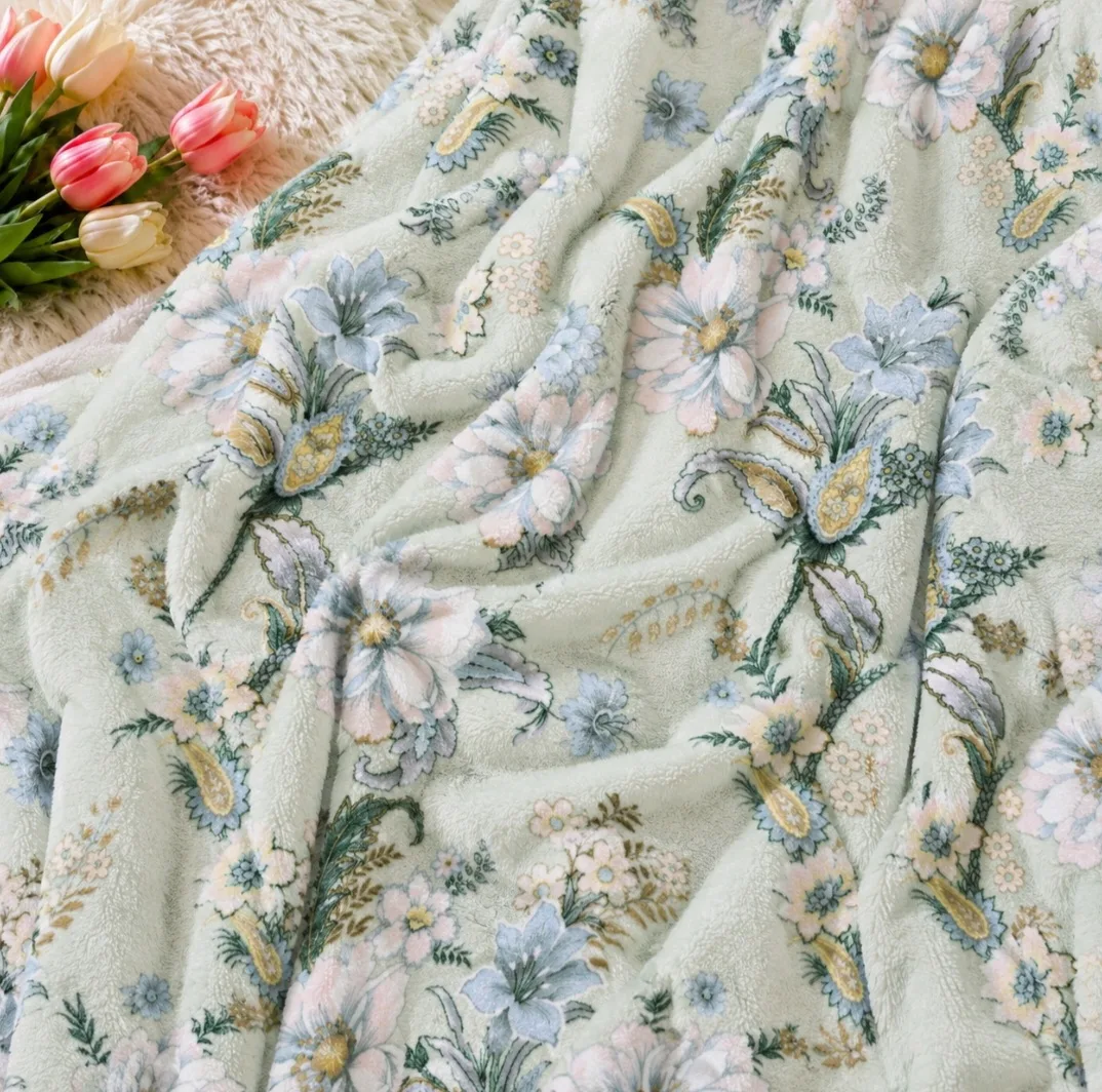 پتو مسافرتی 1 نفره مدل گل و برگ ترمه سایز 160×220 سانتیمتر