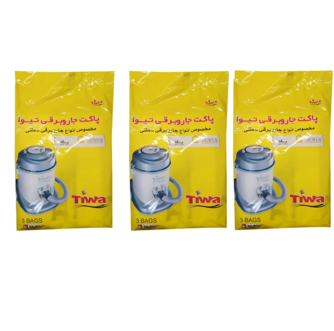 پاکت جاروبرقی تیوا مدل 033  سه بسته 9 عددی مناسب برای جاروبرقی سطلی