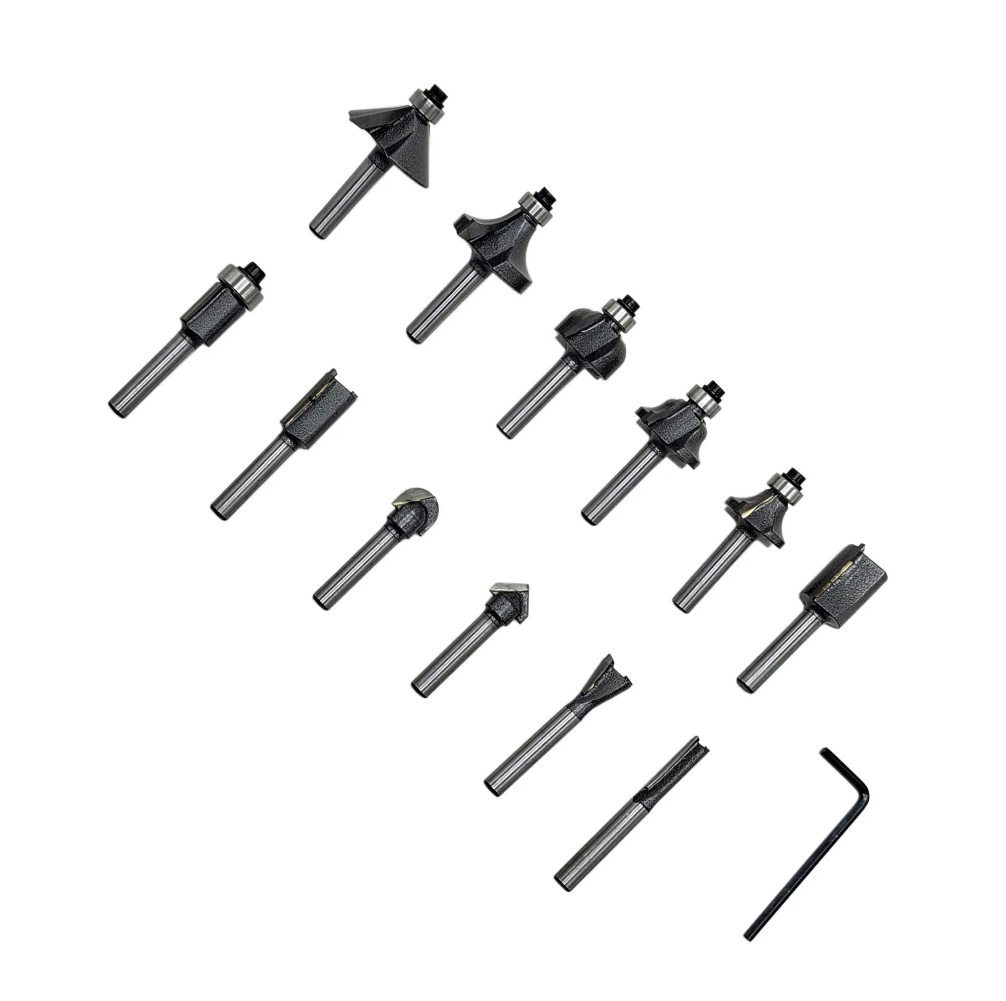 تیغ اوور فرز صنعتی پلاتینیوم مدل YP-SHEFT6MM مجموعه 12 عددی