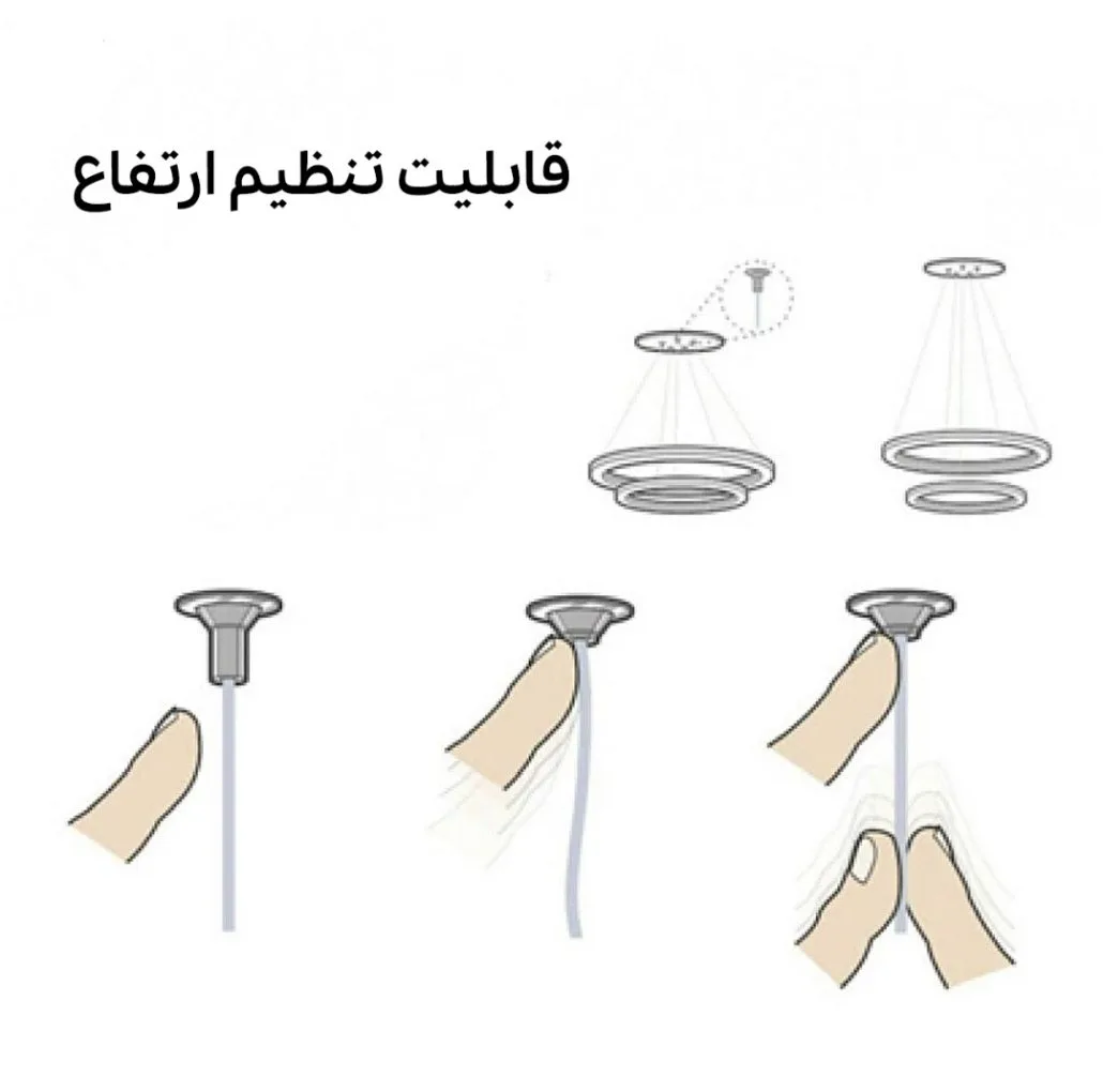 لوستر 1 شعله نور از ما رشکان مدل SETAREH
