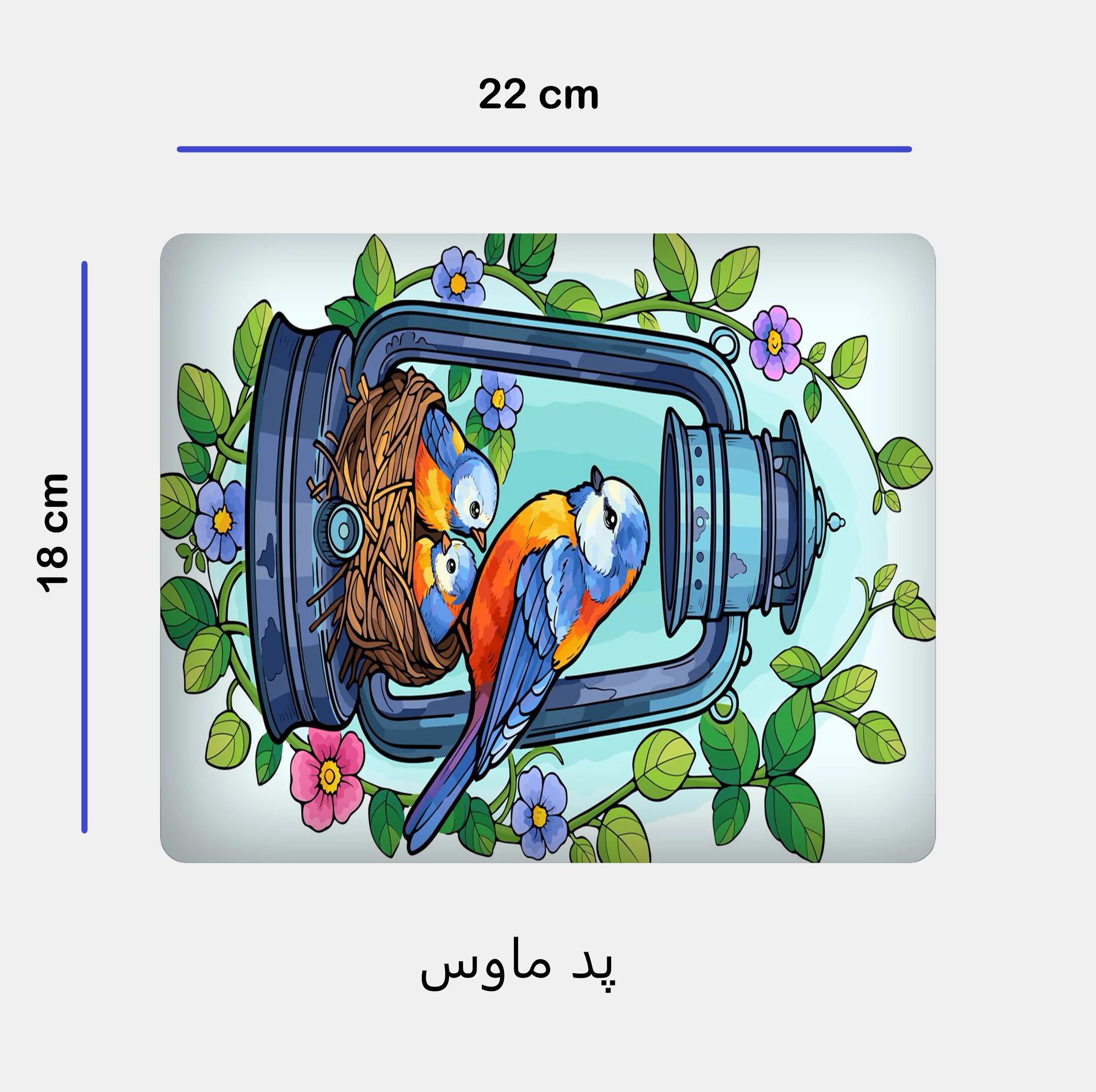 ماگ مدل پرنده کد 93 به همراه زیر لیوانی و پد ماوس