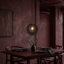 چراغ آویز طرح حلقه ای بافت دار مدل BOHO