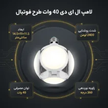 لامپ ال ای دی 40 وات مدل یوفو طرح فوتبال پایه E27