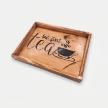 سینی بدون دسته طرح چای کد ST01 سایز 22×16 سانتی متر