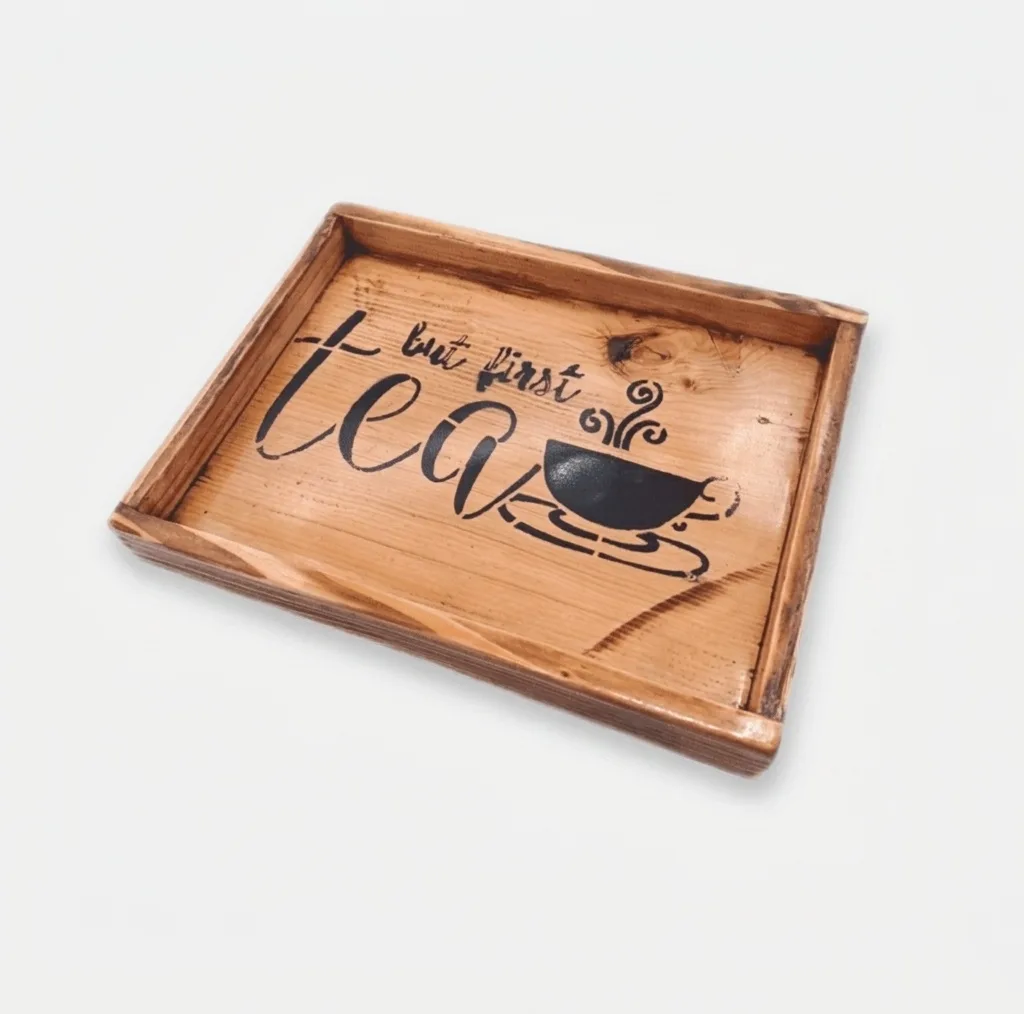 سینی بدون دسته طرح چای کد ST01 سایز 22×16 سانتی متر