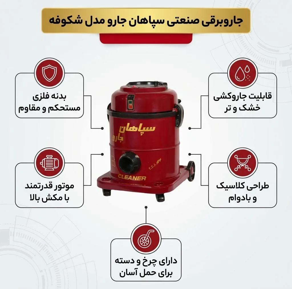 جاروبرقی سپاهان جارو مدل shokoofe