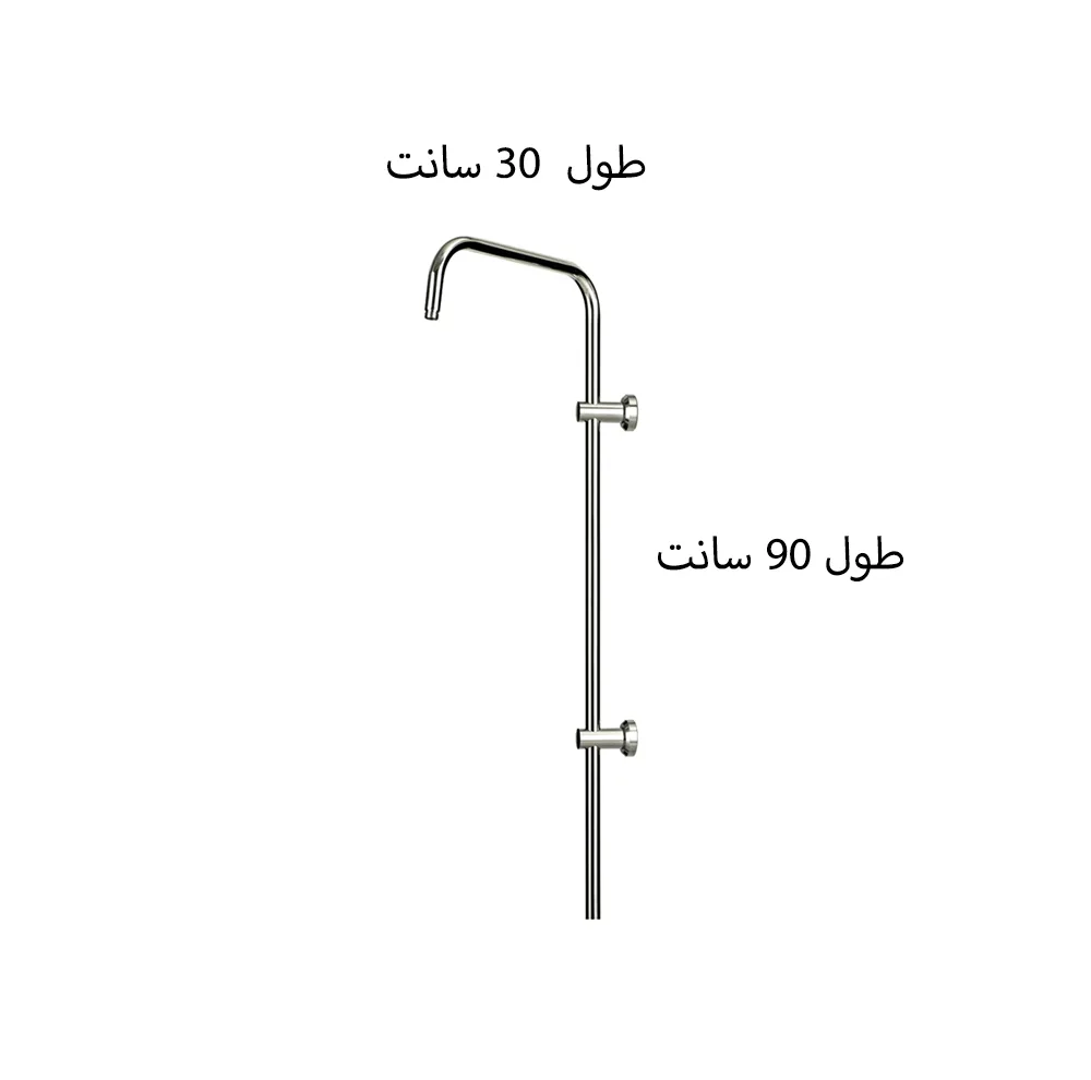 لوله دوش حمام شیرآلات بهداشتی پارس شید فاتح مدل استیل