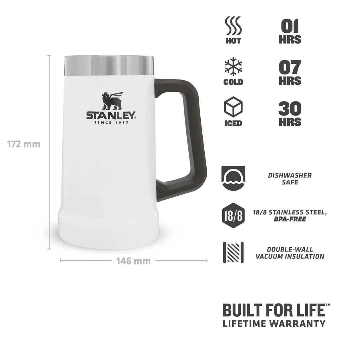 ماگ سفری استنلی مدل BIG GRIP STEIN کد F 2021 گنجایش 0.7 لیتر