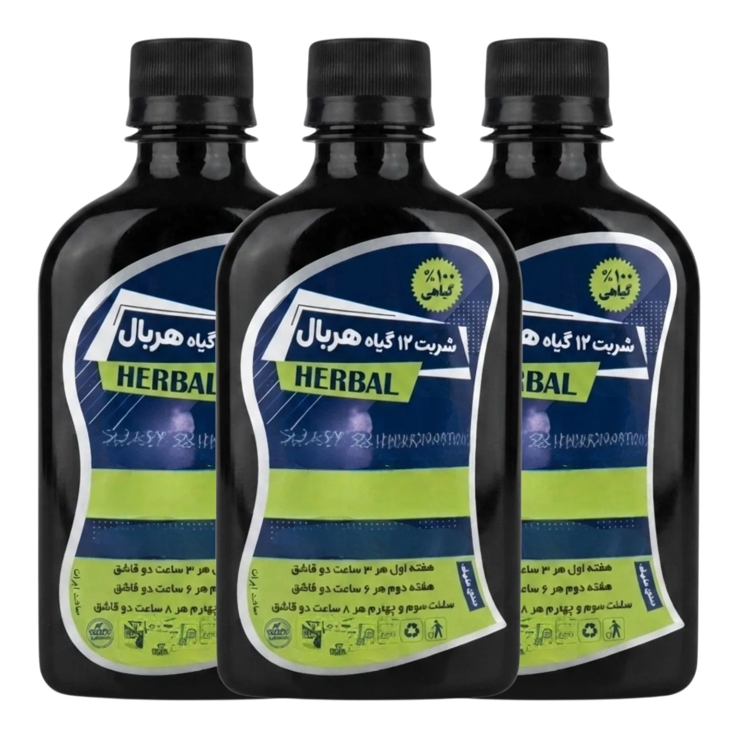 شربت ۱۲ گیاه هربال ـ ۲۵۰ میلی لیتر بسته سه عددی