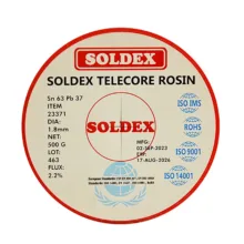 سیم لحیم سولدکس مدل SOLDEX Sn63 Pb37 وزن 500 گرم ضخامت 1.8 میلی متر