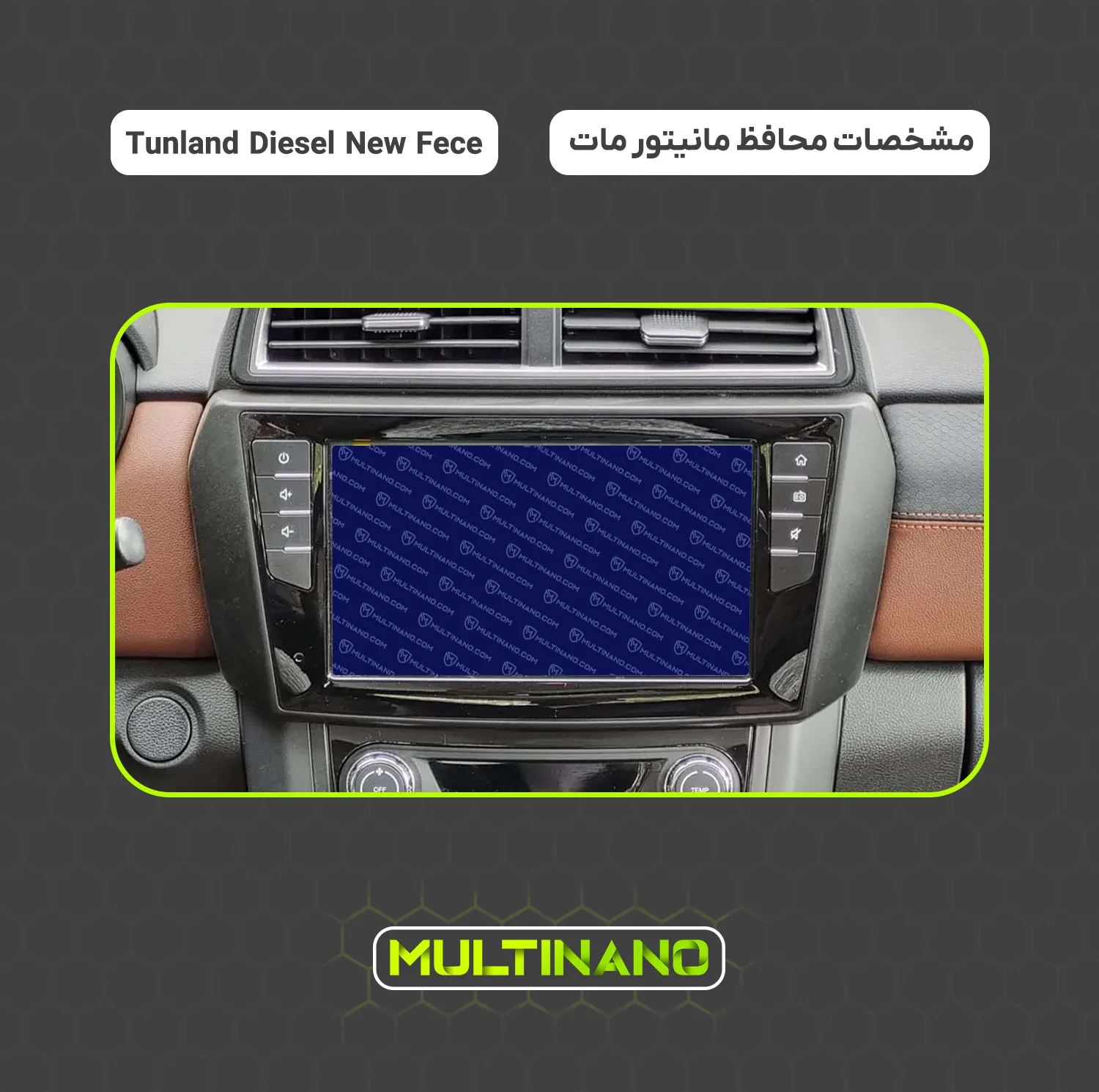 محافظ صفحه نمایش آنتی رفلکس مانیتور خودرو مولتی نانو مدل X-S1M مناسب برای فوتون Tunland Diesel New Fece