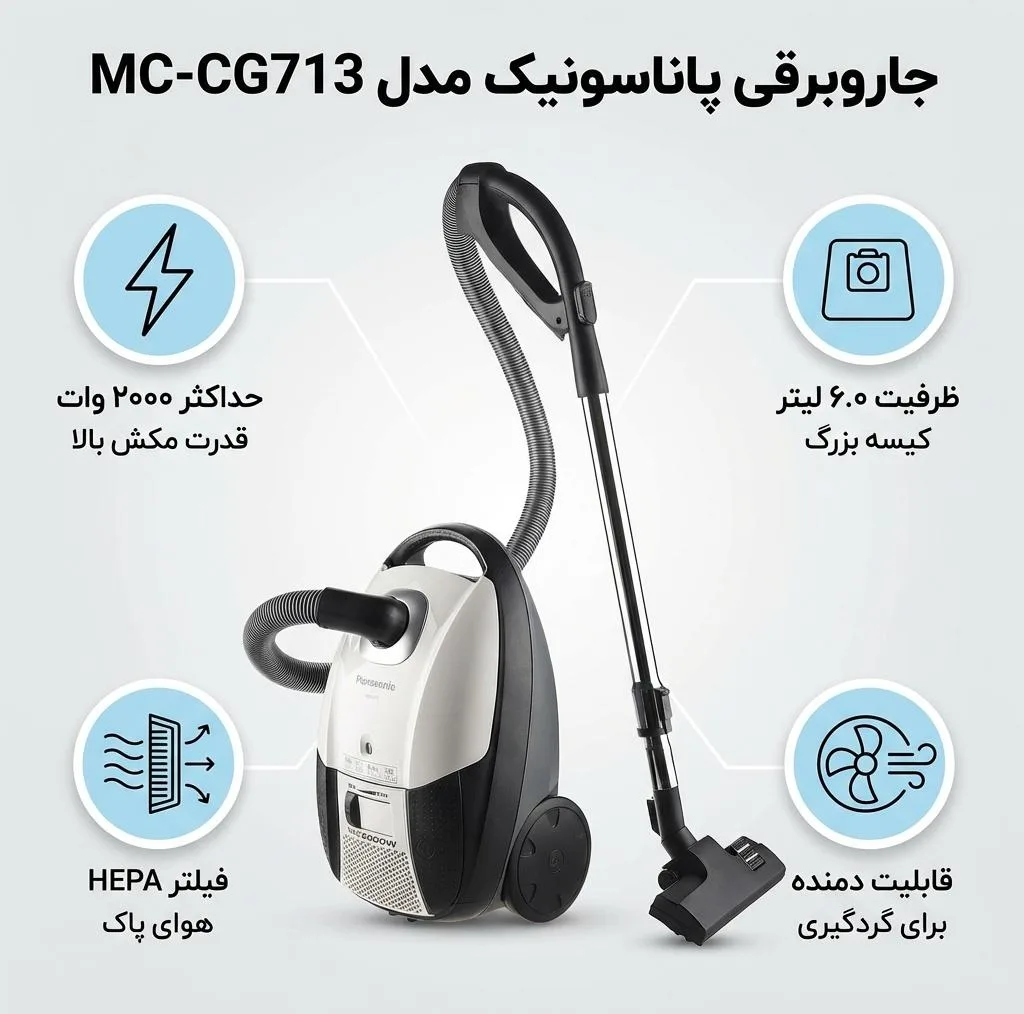 جاروبرقی پاناسونیک مدل MC-CG713