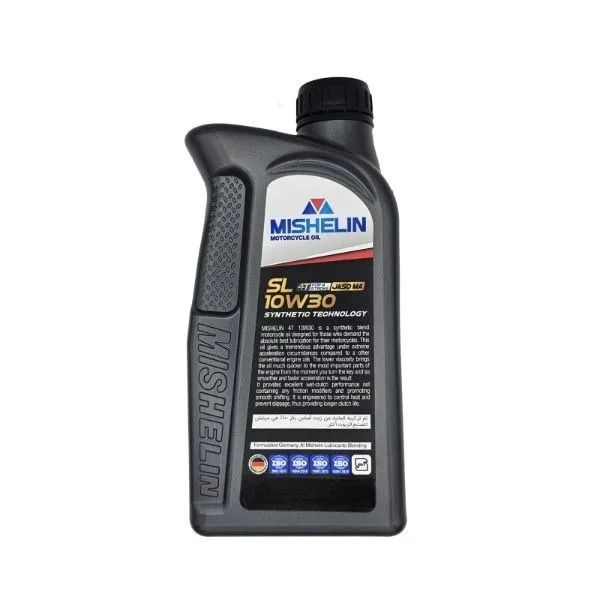 روغن موتور سیکلت نیمه سنتتیک میشلن اُویل مدل 10W30 SL 1L حجم 1 لیتر