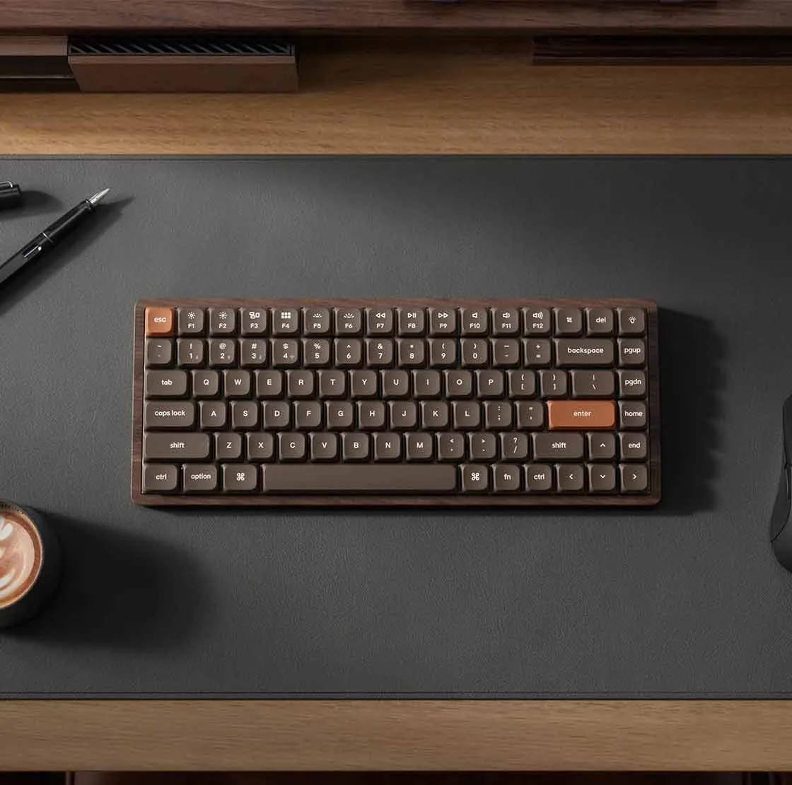 کیبورد گیمینگ کیکورن مدل K3 Max All-Wood Special Edition Brown Switch