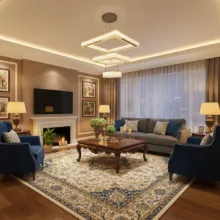 لوستر سه حلقه ژرفا مدل مدرن کد 503015