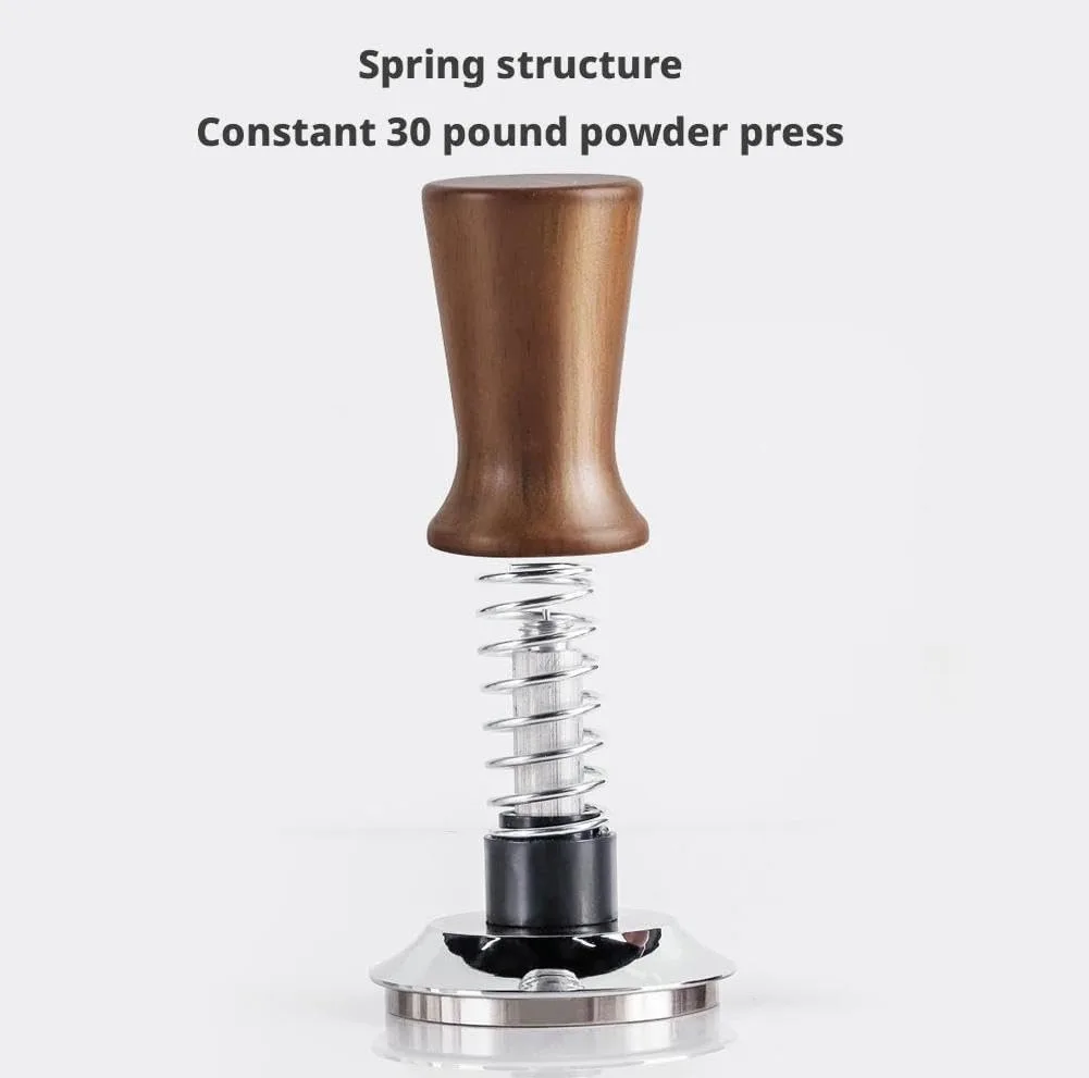 تمپر قهوه مدل 58mm wood handle شیار دار