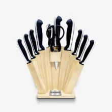 سرویس چاقو 11 پارچه با تیغه استیل و با دسته استیل و باکالیت هپی کیچن مدل Stone Knife 11