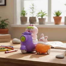اسباب بازی ناب سل مدل خرگوش و بچه بامزه فشاری قدرتی وسپا سوار کد PRESS AND GO ANIMAL SCOOTER TOY WITH BABY NAAB002 مجموعه 2 عددی