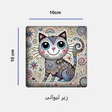 ست ماگ به همراه زیر لیوانی و پد ماوس طرح گربه مدل 291