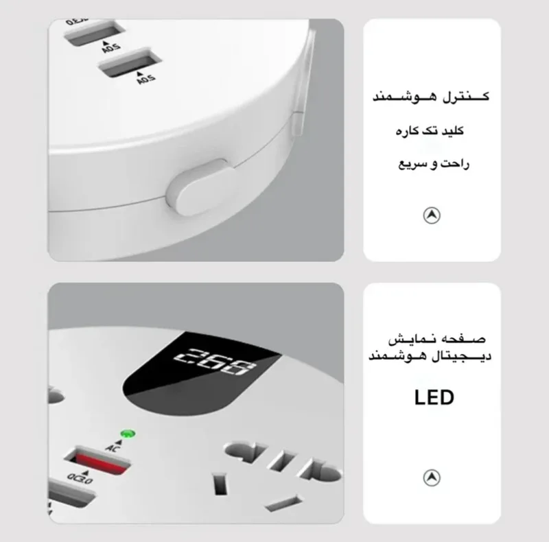 مبدل برق فندکی خودرو به ۲۲۰ ولت شهری مدل hdhehdhd