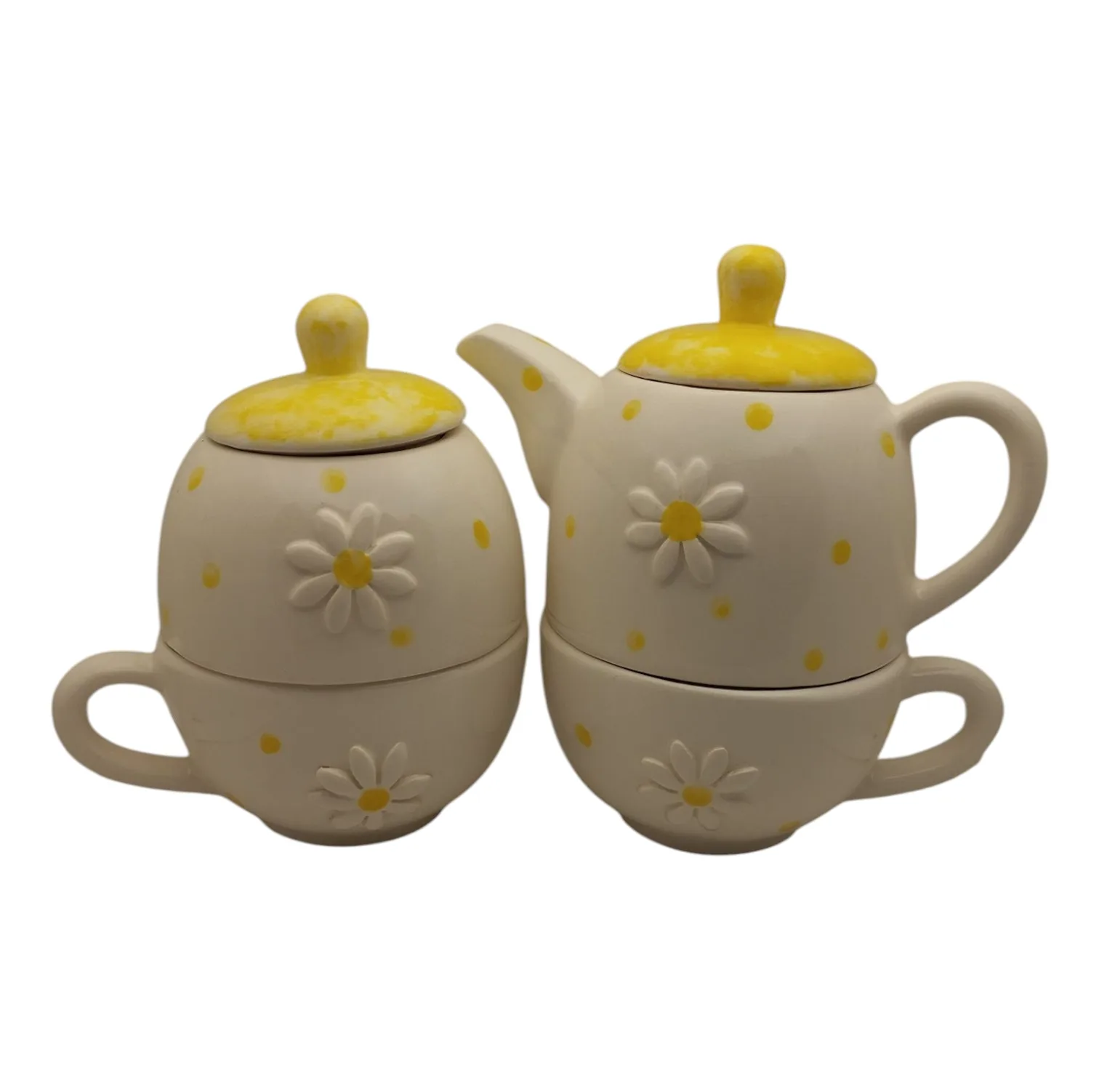 سرویس چای خوری 4 پارچه 2 نفره طرح بابونه کد 09