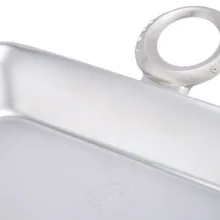 ظرف سوفله برنج‌خوری BB1012S ظرفیت 12 نفر استیل براق ضدزنگ با سینی جداشونده، پایه نگهدارنده و 2 شمع وارمر