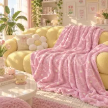 پتو مسافرتی 2 نفره مدل شب نما طرح ابر و ستاره سایز 240×220 سانتی متر