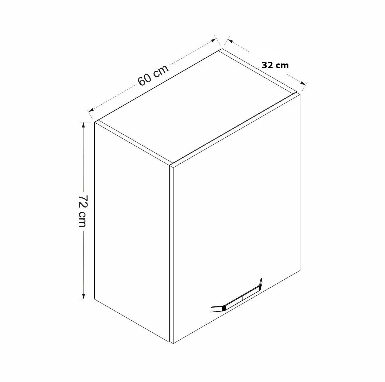 کابینت دیواری فلفور کابینت مدل L - 60 cm