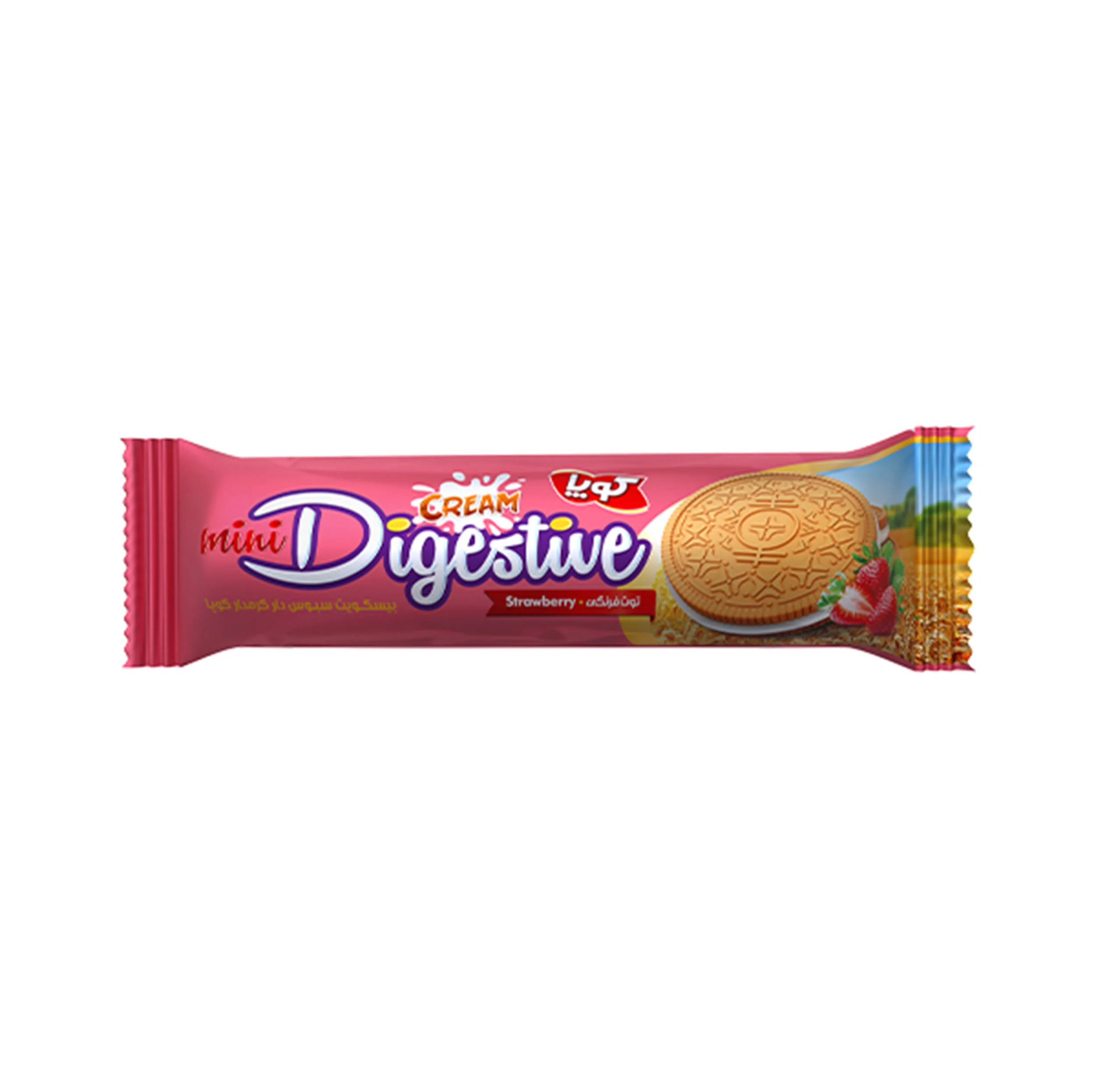 بیسکوییت مینی دایجستیو کرمدار توت فرنگی کوپا - 83 گرم