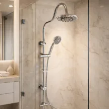 سردوش حمام پاپیروس مدل روشنایی خودکار LED-Crystal مجموعه 2 عددی