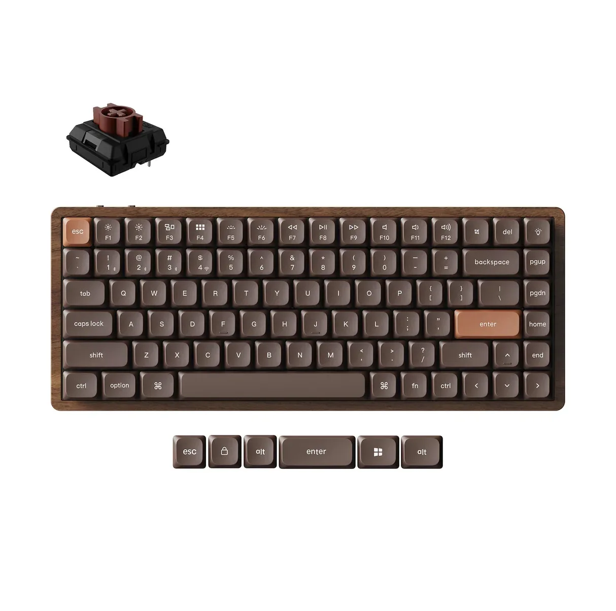 کیبورد گیمینگ کیکورن مدل K3 Max All-Wood Special Edition Brown Switch