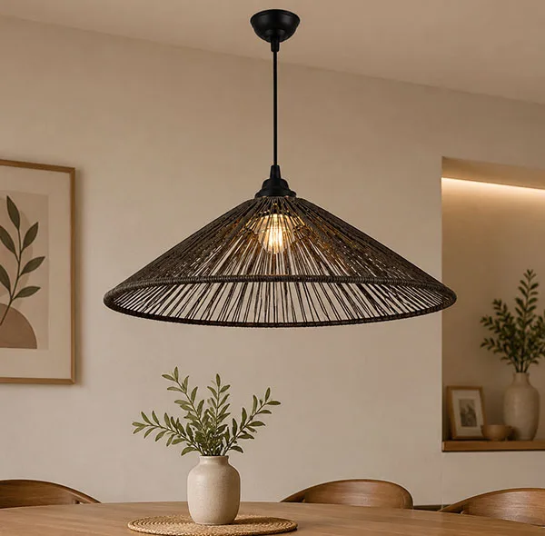لوستر بافتنی طرح مخروطی کد 067