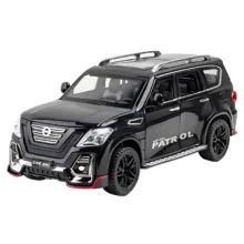 ماشین بازی ناب سل مدل نیسان پاترول فلزی موزیکال چراغدار عقب کش کد Musical and Light-Up Metal Patrol Toy Car