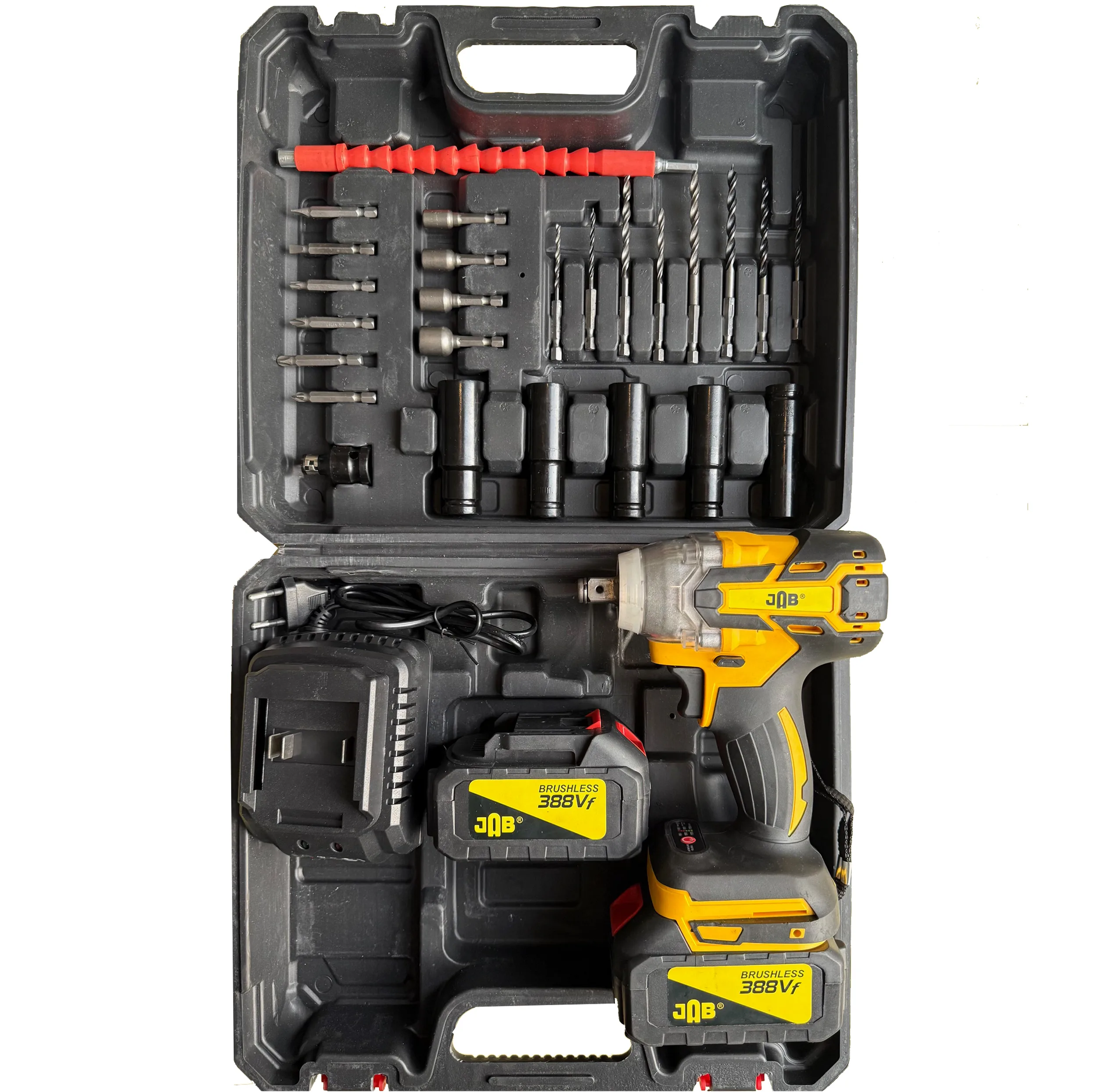 آچار بکس شارژی 388 ولت 150 وات 1/2 اینچ جاب مدل JB-8890 مجموعه 30 عددی