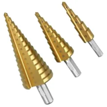 مته کاجی و مخروطی پلکانی فیدار مدل HSS-X3 مجموعه 3 عددی