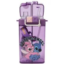 قمقمه کودک مدل کتابی دومخزنه طرح استیچ و آنجل Stitch & Angel گنجایش 0.5 لیتر