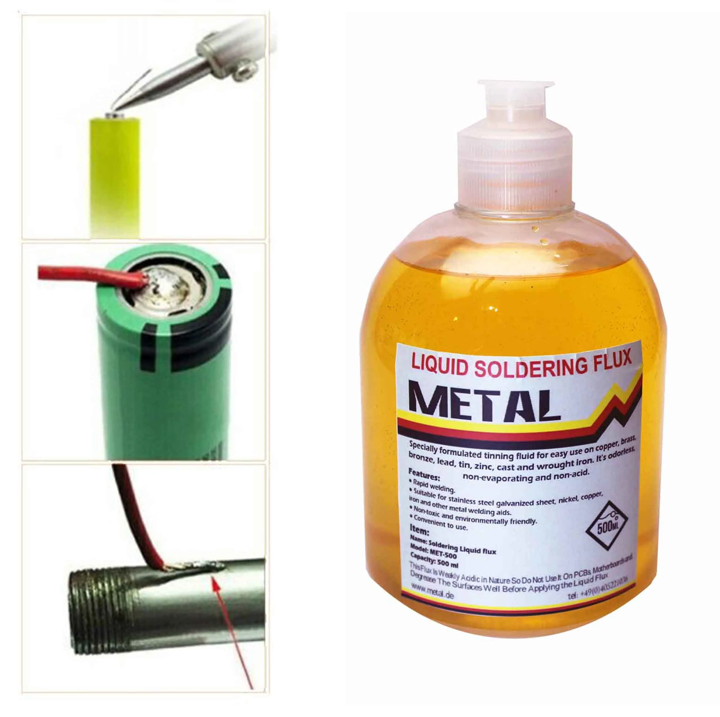 محلول لحیم کاری متال مدل M-500 حجم 500 میلی لیتر