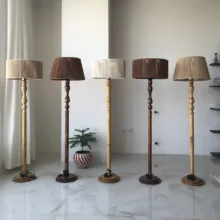 آباژور مدل ایستاده چوبی خراطی مکرومه کد AO-M