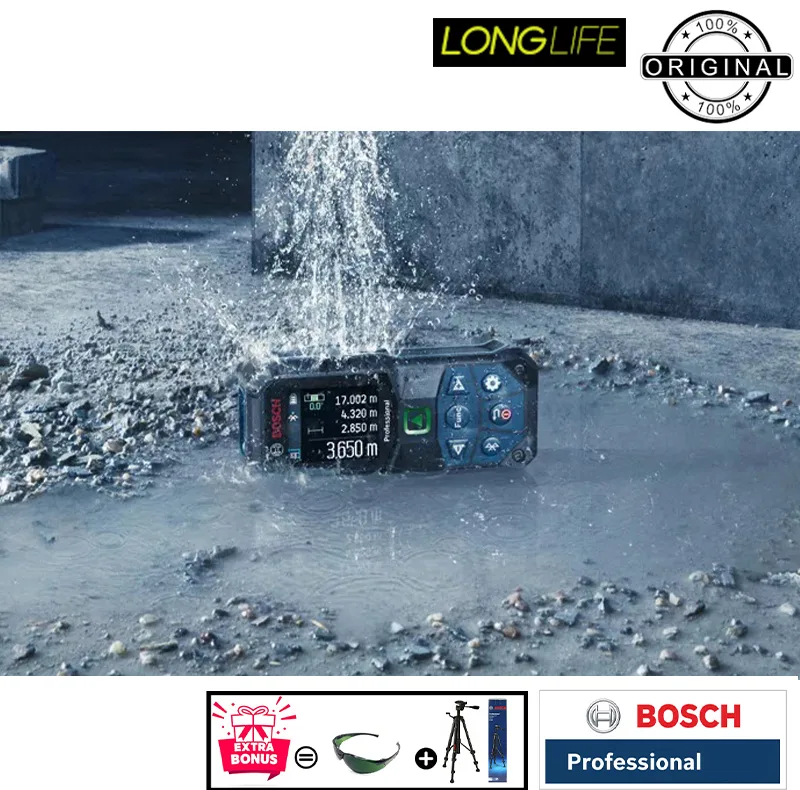 متر لیزری بوش مدل GLM 50-27 CG Professional + BT150 + Green Glass Laser برد 50 متر