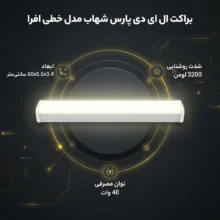 براکت ال ای دی 40 وات پارس شهاب مدل خطی افرا نوع پایه ساده