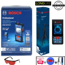متر لیزری بوش مدل دوربین دار GLM 100-25 C Professional به همراه سه پایه و عینک لیزر برد 100 متر
