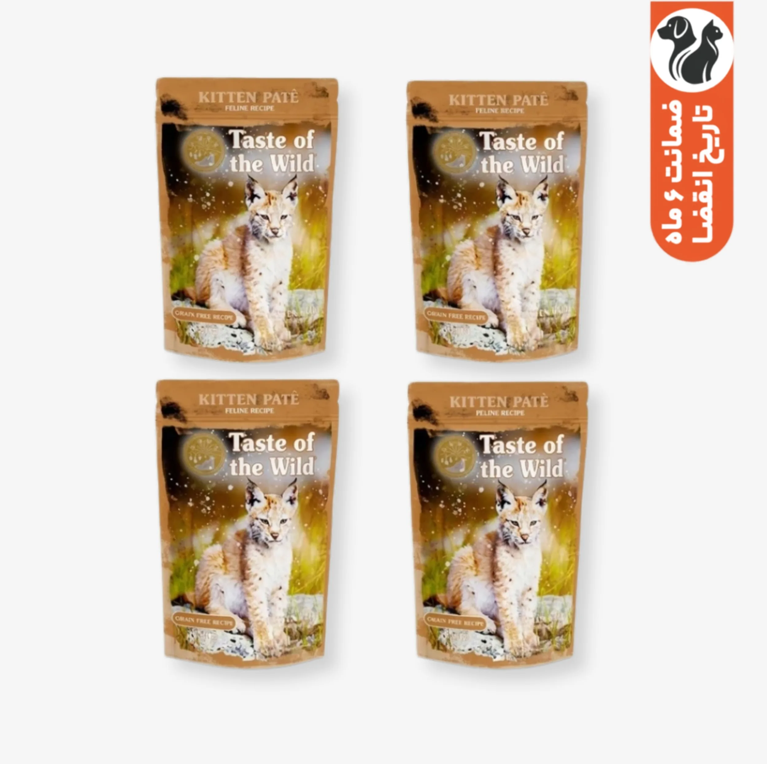 پوچ بچه گربه تیست آف د وایلد مدل Feline Recipe Kitten Pate طعم مرغ بسته 4 عددی