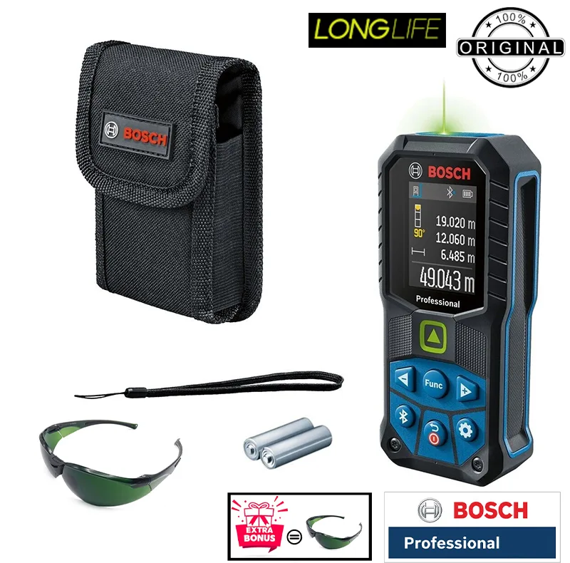 متر لیزری بوش مدل GLM 50-27 CG Professional Extra Green Glass برد 50 متر