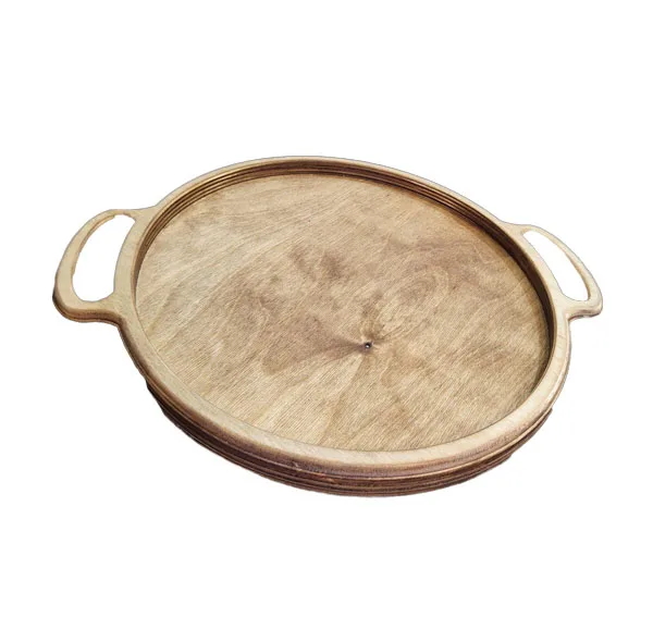 سینی مدل دسته دار چوبی کد 517 گرد سایز 25*25 سانتی متر