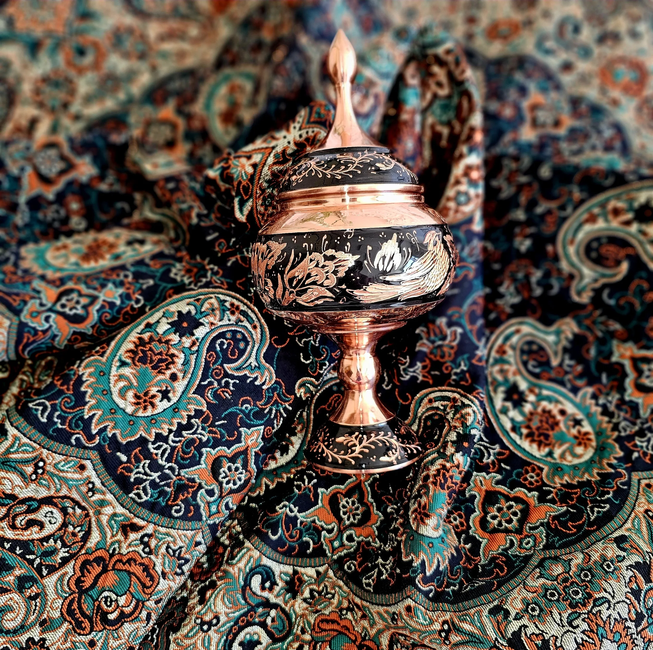 ست هدیه نگارستان نیلی مدل مس و ترمه کد almas24