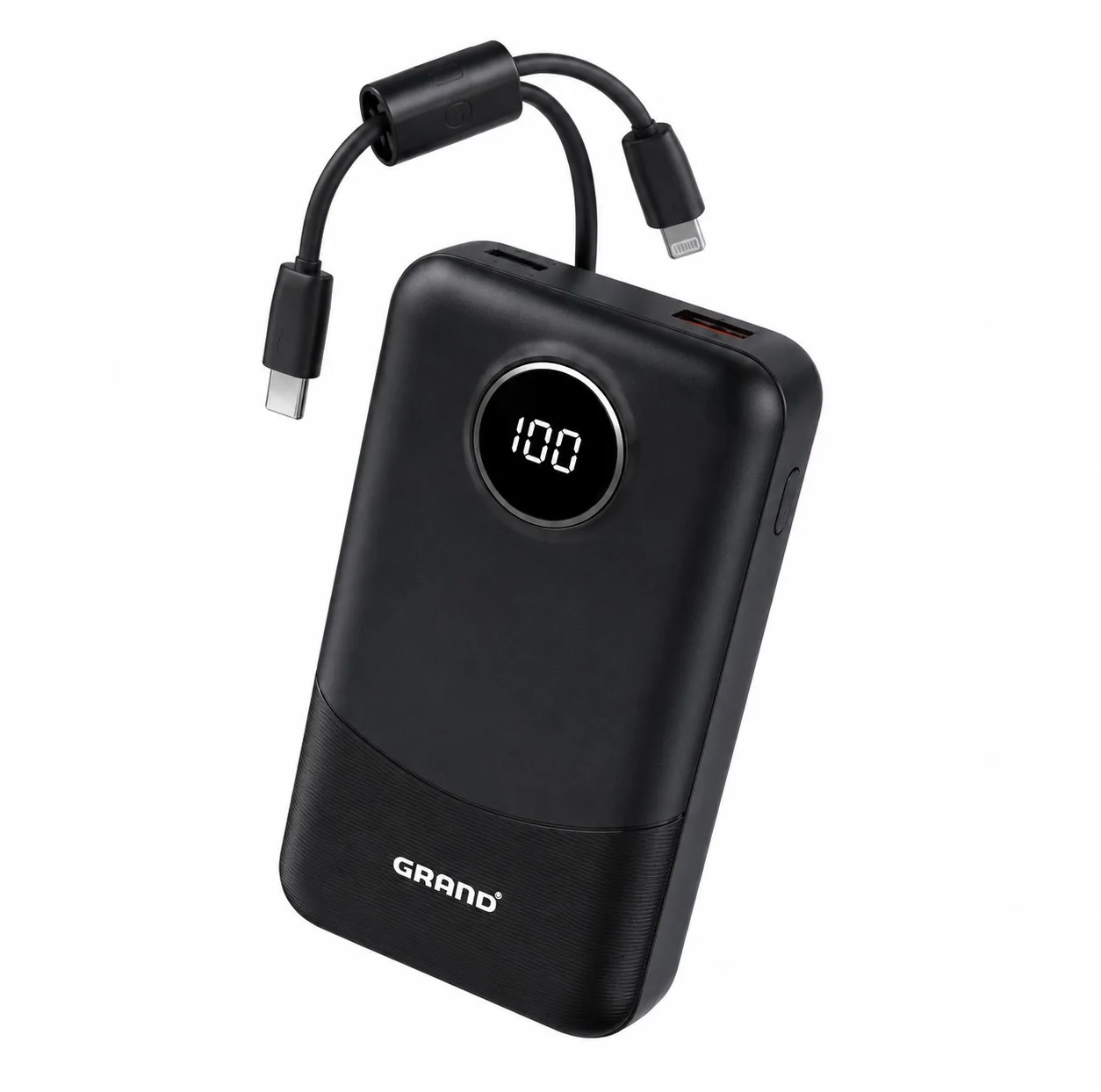 پاوربانک 22.5 وات گرند اسکای مدل GP - 216 با ظرفیت 20000 میلیآمپرساعت به همراه 2 کابل USB-C و کابل لایتنینگ