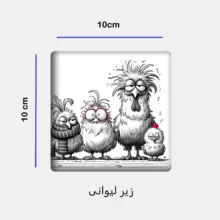 ماگ طرح مرغ و جوجه کد 157 به همراه زیر لیوانی و پد ماوس