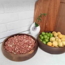 کاسه مدل چوبی طرح خمره‌ای کد ۲۵