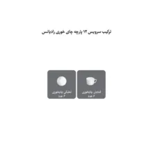 ست فنجان و نعلبکی چینی زرین ایران مدل رادیانس 8 آداجیو درجه یک